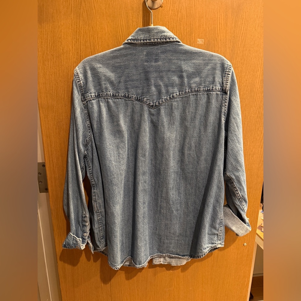 Levi's Blue Denim Western Shirt - Picture 3 of 4
